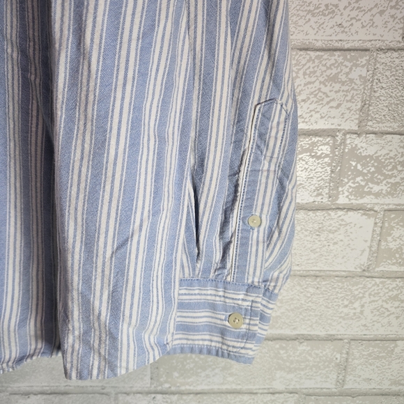 U.S. Polo Assn Shirt Button Down Long Sleeve 100% Cotton Light Blue Stripe XL - Picture 4 of 7